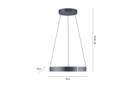 LED-Pendelleuchte Pure E-Clipse, anthrazit, inkl. CCT und Fernbedienung