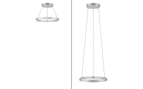 LED-Pendelleuchte Pure E-Clipse, aluminiumfarbig, inkl. CCT und Fernbedienung