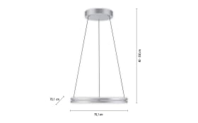 LED-Pendelleuchte Pure E-Clipse, aluminiumfarbig, inkl. CCT und Fernbedienung