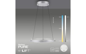 LED-Pendelleuchte Pure E-Clipse, aluminiumfarbig, inkl. CCT und Fernbedienung