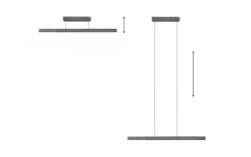 LED-Pendelleuchte Pure Moto-Rise, grau, 120 cm