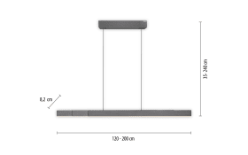 LED-Pendelleuchte Pure Moto-Rise, grau, 120 cm