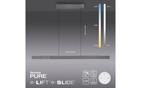 LED-Pendelleuchte Pure Moto-Rise, grau, 120 cm
