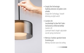 LED-Pendelleuchte Rika, schwarz, 3-flammig, 180 cm, inkl. Höhenverstellung