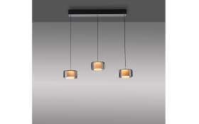 LED-Pendelleuchte Rika, schwarz, 3-flammig, 180 cm, inkl. Höhenverstellung