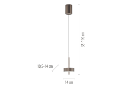 LED-Pendelleuchte Q-Rotate, dunkelbraun, inkl. Smarthomefunktion