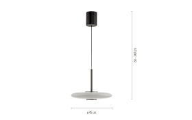 LED-Pendelleuchte Pure-Vitrum, dunkelbraun, inkl. CCT und E-Lift