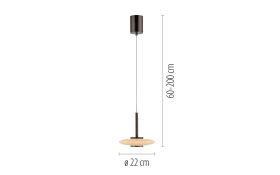 LED-Pendelleuchte Pure-Vitrum, dunkelbraun, inkl. CCT und E-Lift