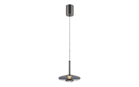 LED-Pendelleuchte Pure-Vitrum, grau/rauchfarbig, inkl. CCT und E-Lift
