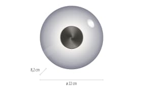 LED-Wandleuchte Pure-Vitrum, grau/rauchfarbig, inkl. Dimmfunktion