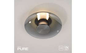 LED-Wandleuchte Pure-Vitrum, grau/rauchfarbig, inkl. Dimmfunktion
