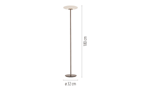 LED-Stehleuchte Pure-Vitrum, dunkelbraun, inkl. Dimmfunktion