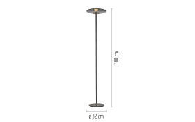 LED-Stehleuchte Pure-Vitrum, grau/rauchfarbig, inkl. Dimmfunktion