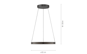 LED-Pendelleuchte Pure-Loop, schwarz, inkl. CCT und Memory Funktion