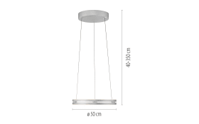 LED-Pendelleuchte Pure-Loop, aluminium, inkl. CCT und Memory Funktion