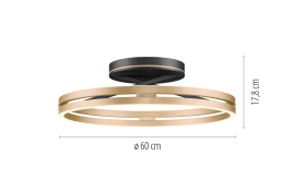 LED-Deckenleuchte Pure-Loop, schwarz, inkl. CCT und Memory Funktion