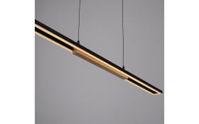 LED-Pendelleuchte Mondo Famera, holz/schwarz, inkl. CCT und Fernbedienung