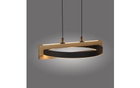 LED-Pendelleuchte Mondo Famera, holz/schwarz, 3-flammig, inkl. CCT und Fernbedienung