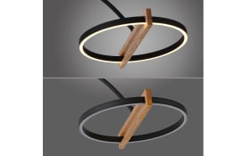 LED-Standleuchte Mondo Famera, holz/schwarz, inkl. CCT und Fernbedienung