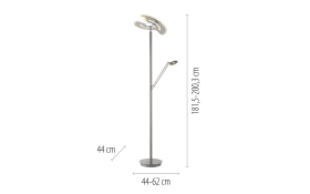 LED-Standleuchte Mondo Rimo, stahl, inkl. CCT und Memoryfunktion