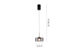 LED-Pendelleuchte Mondo Karena, schwarz, 1-flammig, inkl. Memoryfunktion