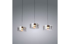 LED-Pendelleuchte Mondo Karena, stahlfarbig, 3-flammig, inkl. Memoryfunktion