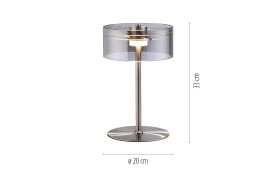 LED-Tischleuchte Mondo Karena, stahlfarbig, inkl. Dimmfunktion