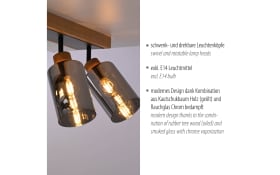 Deckenleuchte Monika, holz, 4-flammig