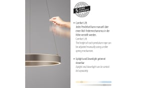 LED-Pendelleuchte Anillo, stahl, inkl. CCT und Memoryfunktion