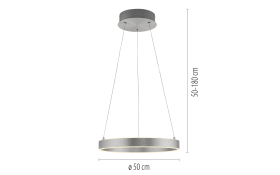 LED-Pendelleuchte Anillo, stahl, inkl. CCT und Memoryfunktion