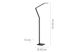 LED-Stehleuchte Samsky, grau, inkl. CCT Funktion