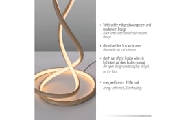 Stehleuchte Twist, sandfarbig, inkl. Dimmfunktion