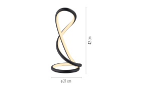 LED-Tischleuchte Twist, schwarz, inkl. Dimmfunktion