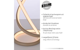 LED-Tischleuchte Twist, sandfarbig, inkl. Dimmfunktion