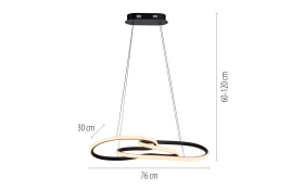 LED-Pendelleuchte Twist, schwarz, inkl. Memoryfunktion