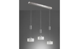 LED-Pendelleuchte Lavin, nickel matt/opal, 3-flammig