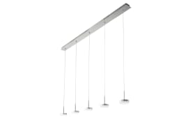 LED-Pendelleuchte Dunk, aluminium gebürstet, 136 cm
