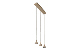 LED-Pendelleuchte Delta, matt gold, 3-flammig, 65 cm