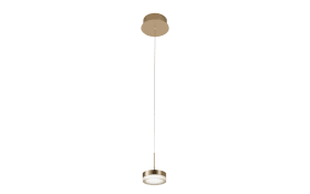 LED-Pendelleuchte Dunk, messing satiniert, 1-flammig, 14 cm