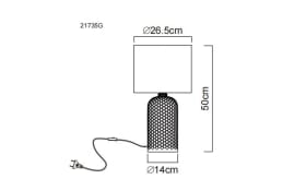 Tischleuchte Sofia, grau