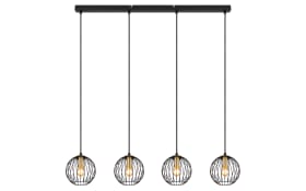 Pendelleuchte Eusebius, schwarz/messing, 4-flammig, 100 cm