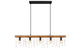 Pendelleuchte Kira I, schwarz/holz, 90 cm