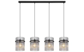 Pendelleuchte Gorley, schwarz, 4-flammig, 110 cm