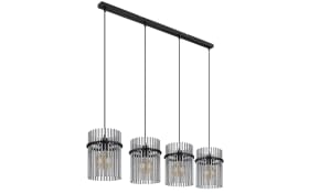 Pendelleuchte Gorley, schwarz, 4-flammig, 110 cm