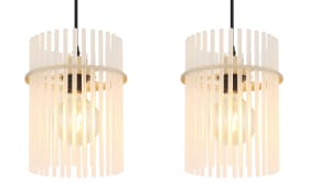 Pendelleuchte Gorley, beige, 80 cm