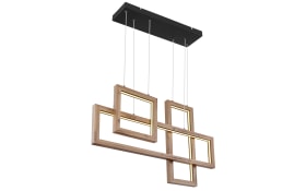 LED-Pendelleuchte Bossy, holz/schwarz, 80 cm