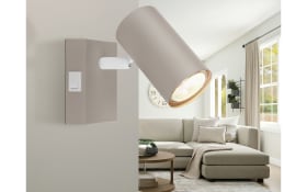 Wandleuchte Robby, sandfarbig