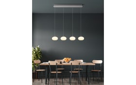 LED-Pendelleuchte Quintara, weiß/nickel, inkl. Höhenverstellung