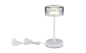 LED-Tischleuchte Belinda, weiß/rauchfarbig