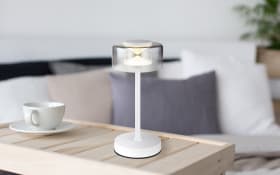 LED-Tischleuchte Belinda, weiß/rauchfarbig